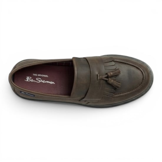 Ben Sherman Herren-Slipper aus braunem Leder mit Quasten - Dudley - Image 5