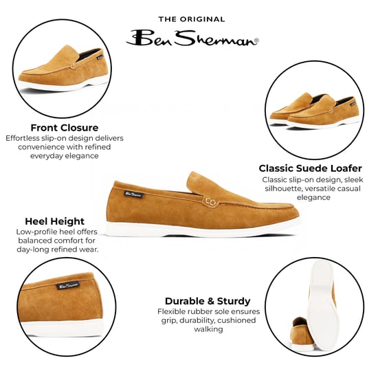 Ben Sherman Herren-Loaferschuhe aus braunem Wildleder – Amarillo - Image 2