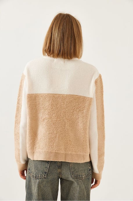 Musterstrickpullover mit Reißverschlusskragen - Image 4