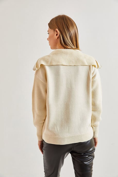 Reißverschluss-Kragen Strickpullover - Image 2