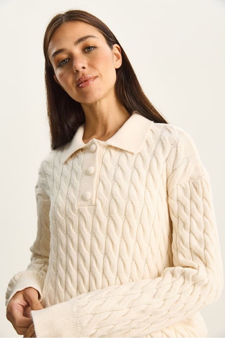 Dicker Zopf-Muster Polokragenpullover - Image 6