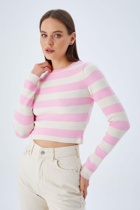 Gestreifter Strickpullover - Image 2