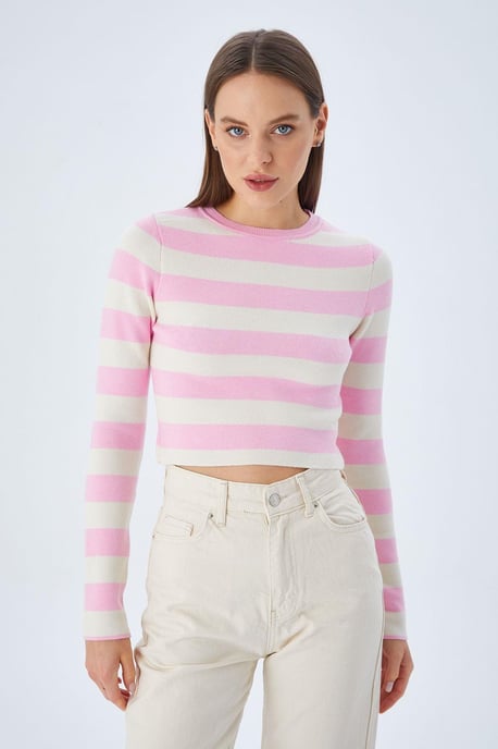 Gestreifter Strickpullover - Image 3