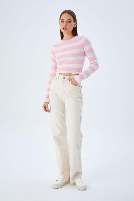 Gestreifter Strickpullover - Image 4