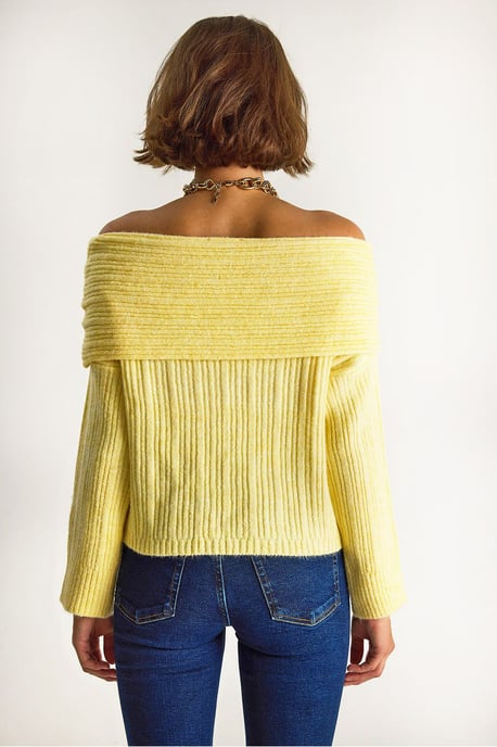Schulterfreier gerippter Strickpullover - Image 6