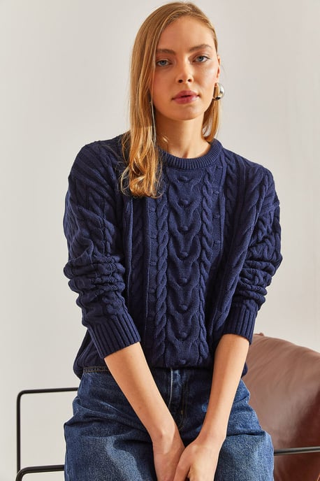 Strukturierter Rippstrick-Pullover mit Rundhalsausschnitt - Image 5