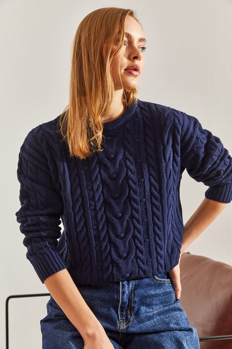 Strukturierter Rippstrick-Pullover mit Rundhalsausschnitt - Image 6