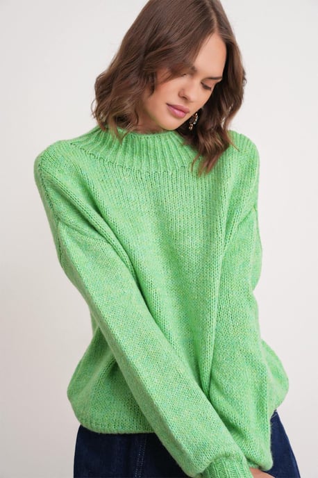 Lässiger Schnitt Rundhals Dickstrickpullover - Image 4