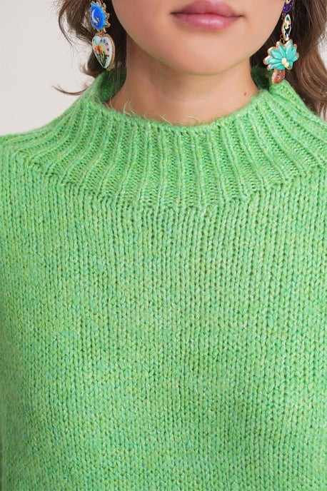 Lässiger Schnitt Rundhals Dickstrickpullover - Image 6