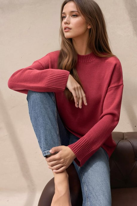 Rundhals Gemütlicher Pullover - Image 2