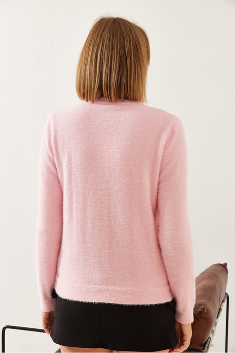 Herz-Muster Strickpullover mit Rundhals - Image 4