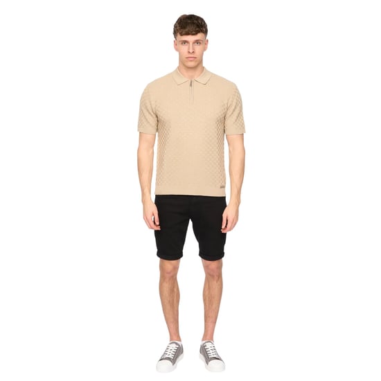 Duck and Cover - "Danvers" Poloshirt für Herren, mit kurzem Reißverschluss, Jerseyware (Steinfarben) - Image 4