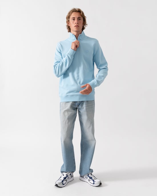 Halbzip Sweatshirt in Hellblau - Image 3