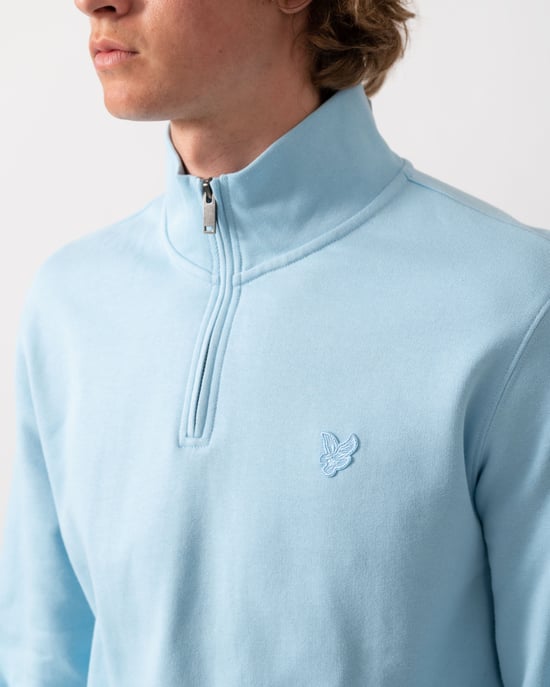 Halbzip Sweatshirt in Hellblau - Image 4
