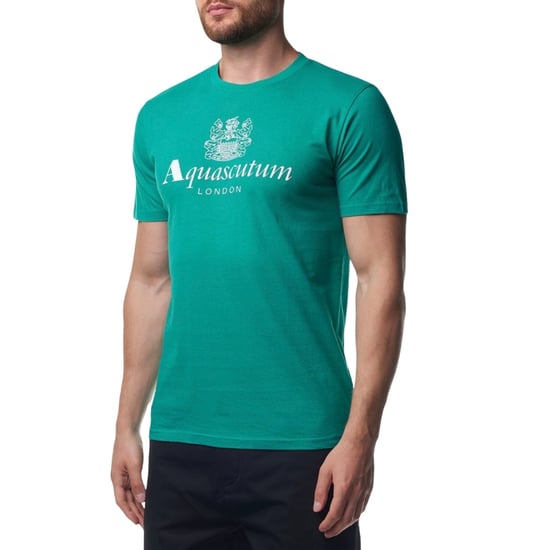 Aquascutum Active Beach Basic T-shirt Mit Großem Logo, Grün - Image 3
