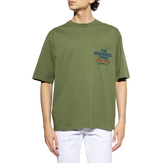 Dsquared2 T‑Shirt mit Taschenlogo-Print - Grün - Image 2