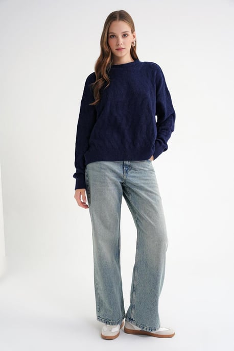 Rippstrickpullover mit Haarzopf-Muster - Image 2