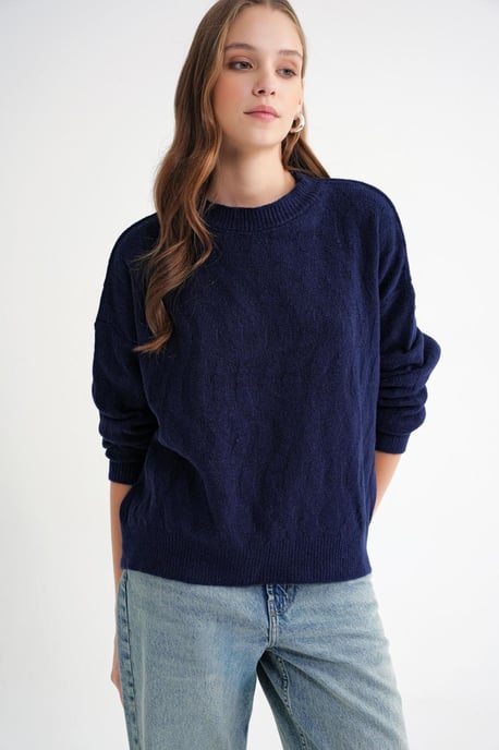 Rippstrickpullover mit Haarzopf-Muster - Image 3