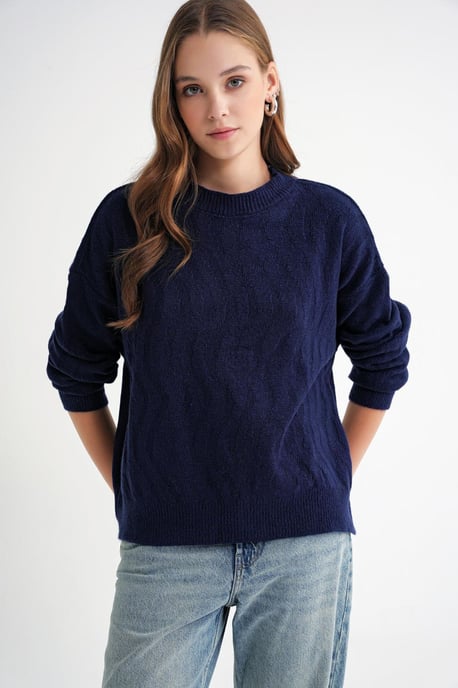 Rippstrickpullover mit Haarzopf-Muster - Image 4