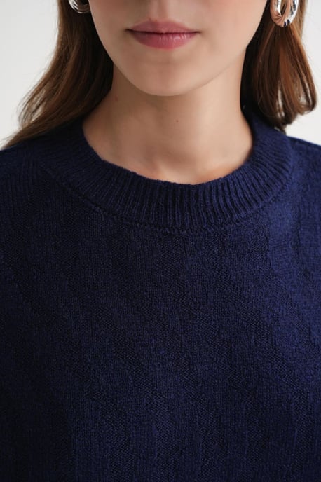 Rippstrickpullover mit Haarzopf-Muster - Image 6