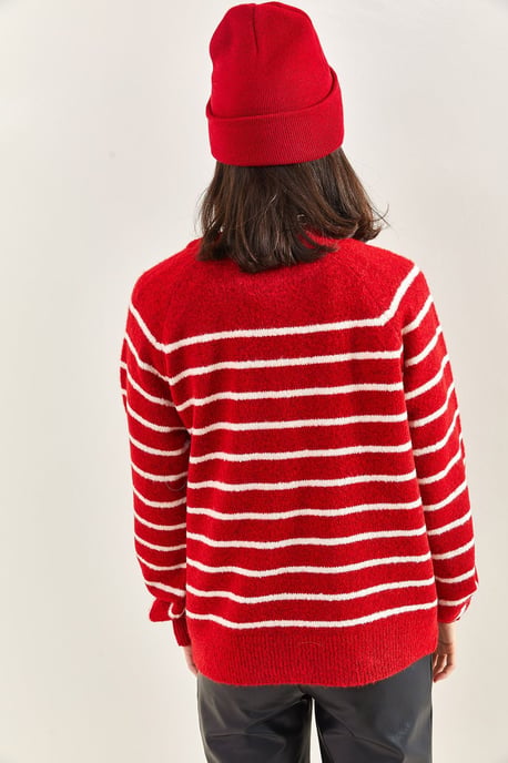 Knopfkragen Lässiger Schnitt Strickpullover - Image 4