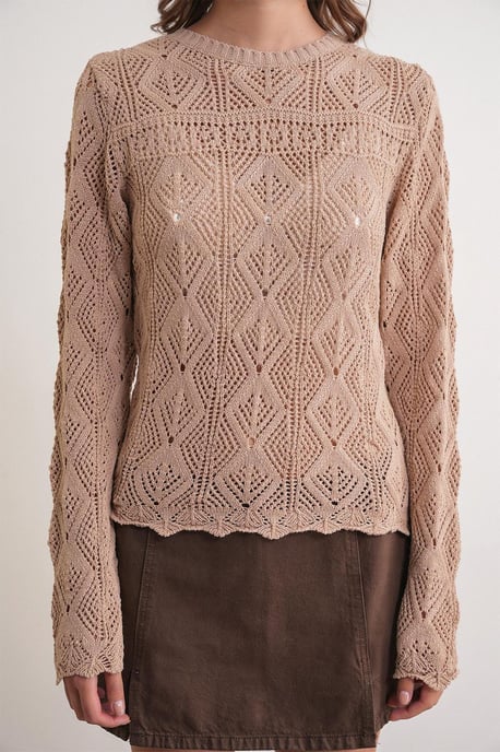 Strickpullover mit strukturiertem Muster und Rundhalsausschnitt - Image 5