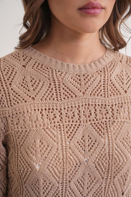 Strickpullover mit strukturiertem Muster und Rundhalsausschnitt - Image 6