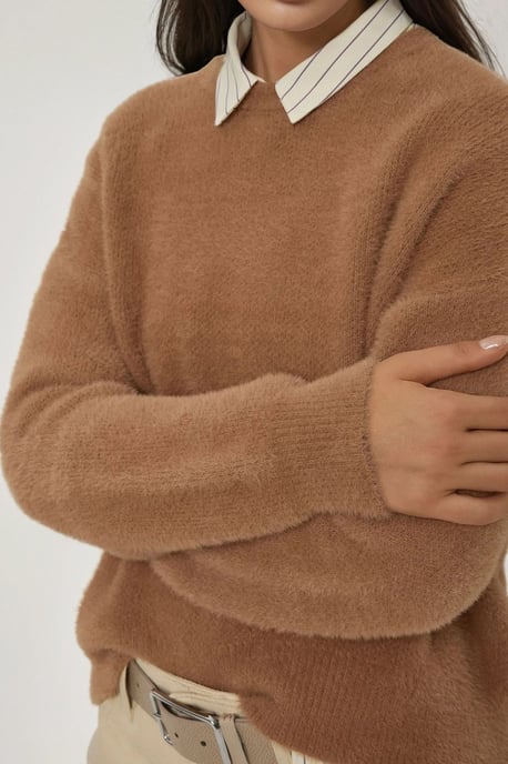 Bärtiger Rundhalsausschnitt Ultra Soft Touch Strickpullover - Image 2