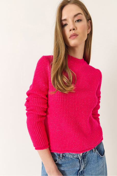 Strukturierter Rippstrick-Pullover mit Rundhalsausschnitt - Image 3