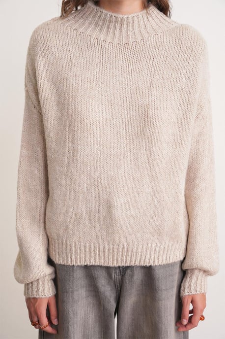 Lässiger Fit Rundhals Dickstrickpullover - Image 4