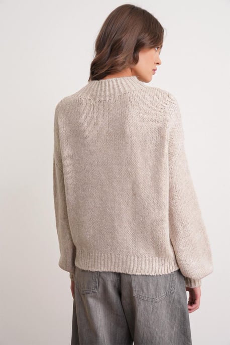 Lässiger Fit Rundhals Dickstrickpullover - Image 6