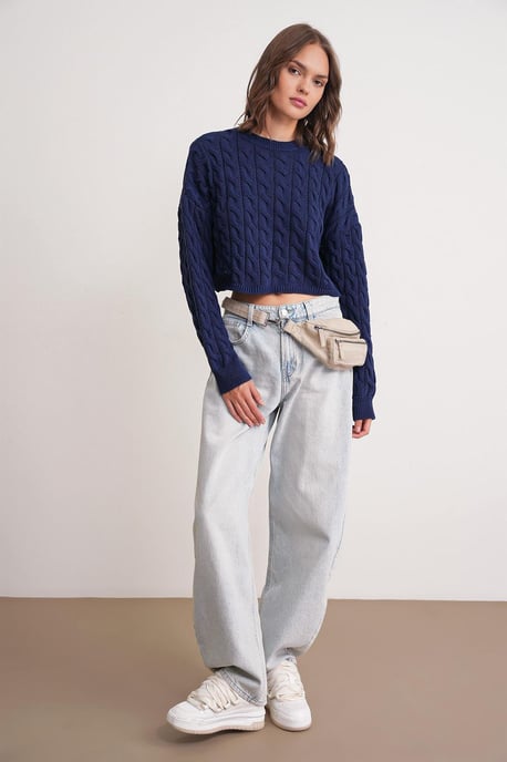 Punto-Muster Rundhalspullover - Image 2