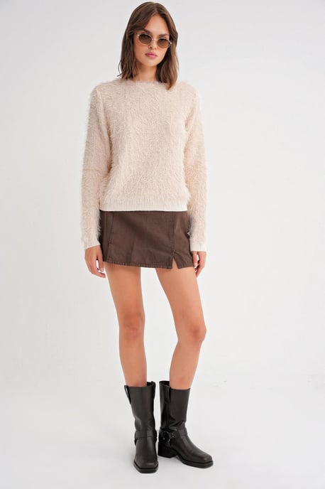 Weicher Plüschstruktur-Strickpullover - Image 2
