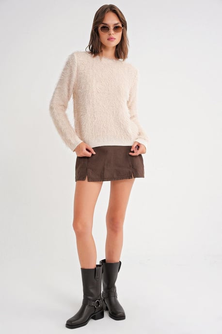 Weicher Plüschstruktur-Strickpullover - Image 3