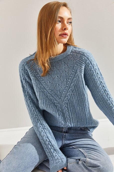 Musterierter dicker Rundhals-Pullover - Image 2