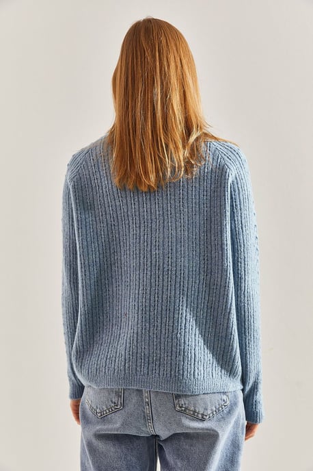 Musterierter dicker Rundhals-Pullover - Image 3