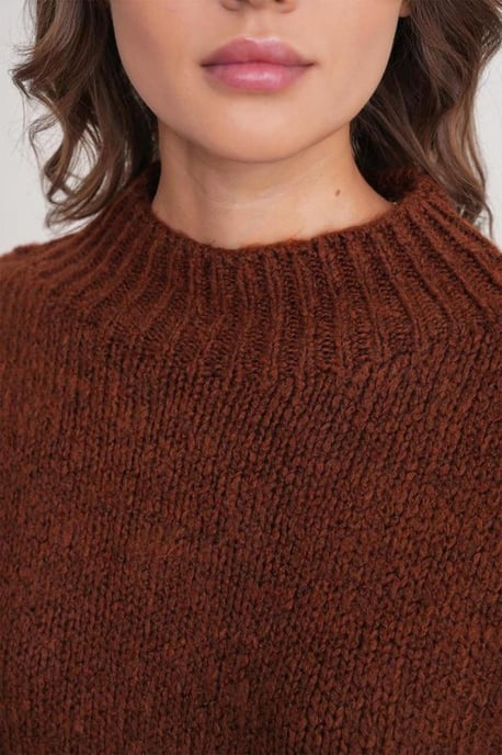 Lässiger Schnitt Rundhals Dickstrickpullover - Image 6