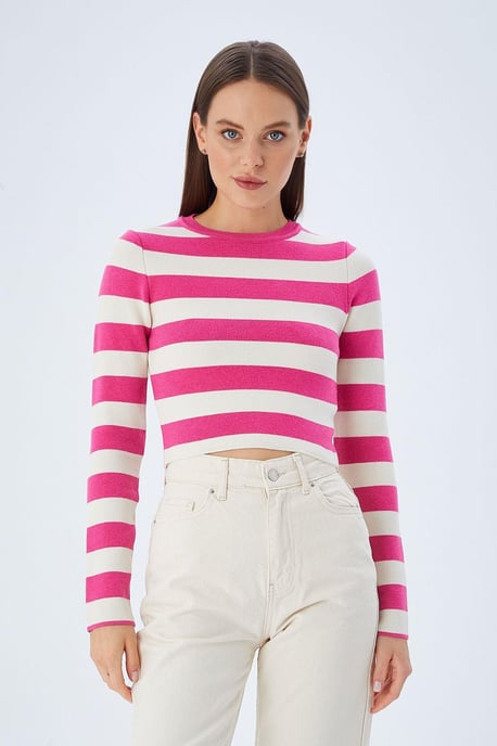 Gestreifter Strickpullover - Image 2