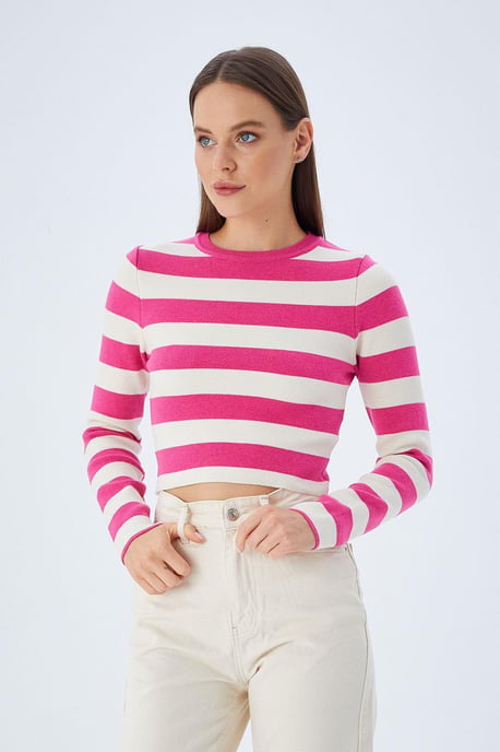 Gestreifter Strickpullover - Image 3