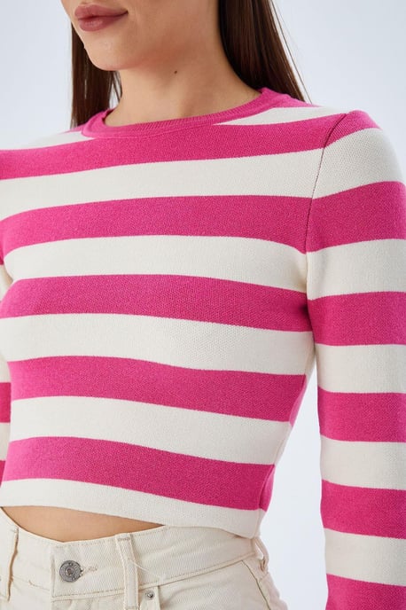 Gestreifter Strickpullover - Image 5