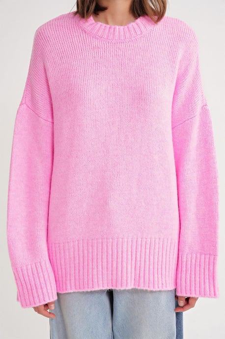 Oversized gerippter Strickpullover mit Rundhalsausschnitt - Image 5