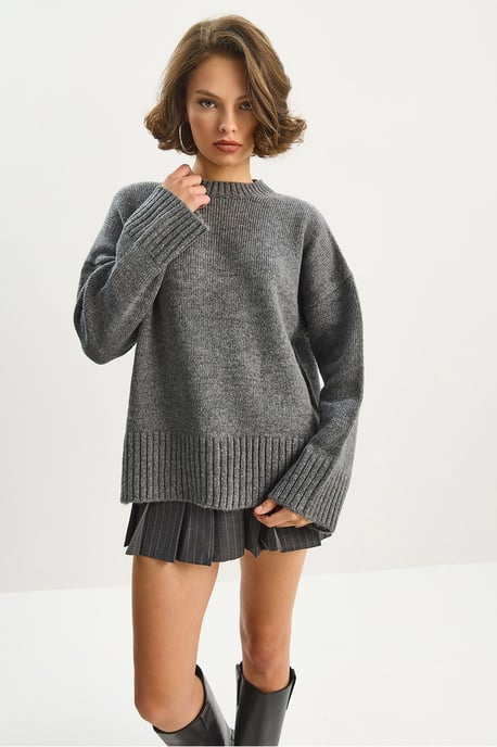 Texturiertes Oversize-Strickpullover mit Rundhalsausschnitt - Image 3
