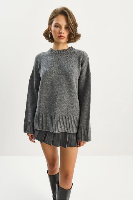 Texturiertes Oversize-Strickpullover mit Rundhalsausschnitt - Image 4