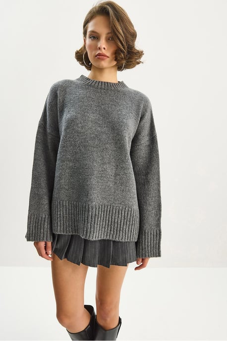 Texturiertes Oversize-Strickpullover mit Rundhalsausschnitt - Image 5