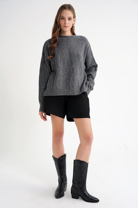 Rippstrickpullover mit Haarglanzmuster - Image 2