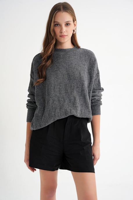 Rippstrickpullover mit Haarglanzmuster - Image 3