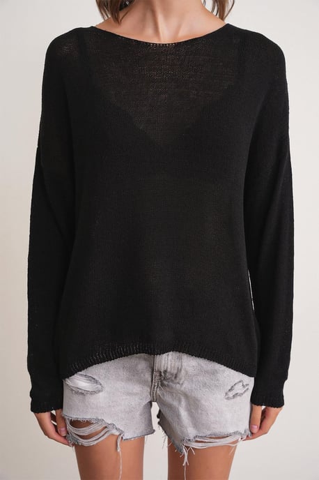 Übergroßer Bootsausschnitt-Strickpullover - Image 4