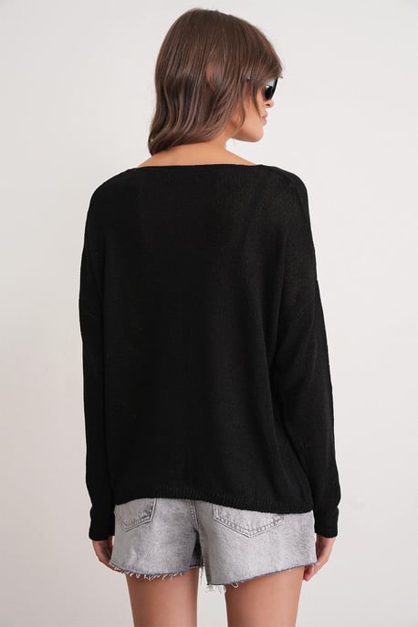 Übergroßer Bootsausschnitt-Strickpullover - Image 6