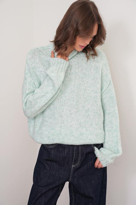 Lässiger Schnitt Rundhals Dickstrickpullover - Image 3