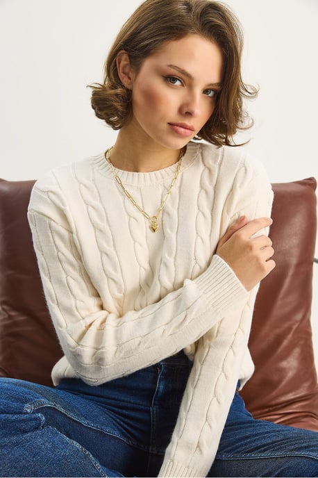 Pullover mit Haarzopf-Muster - Image 3